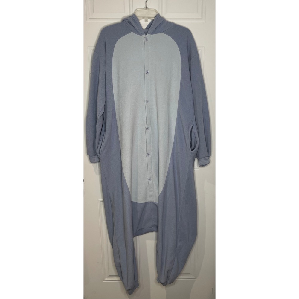 Beauty Shine Large Blue Alien "Stitch" Character Fleece Costume Pajamas Jumpsuit
